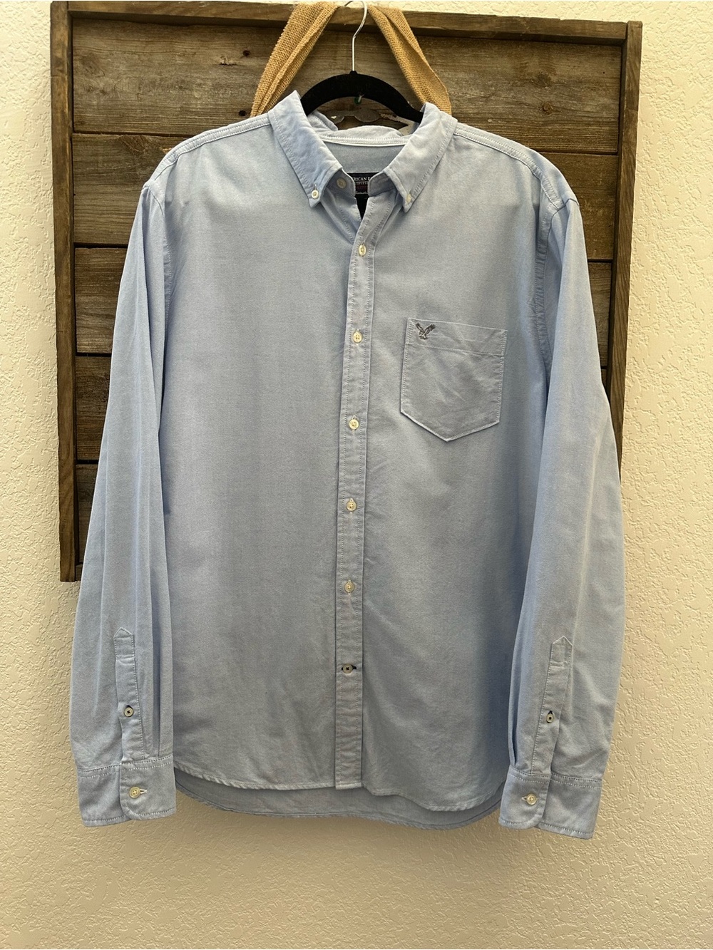 American Eagle Light Blue Men's Button-Down Shirt - Classic Oxford size XL